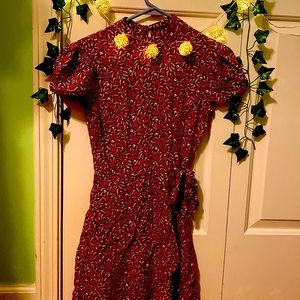 Red floral dress